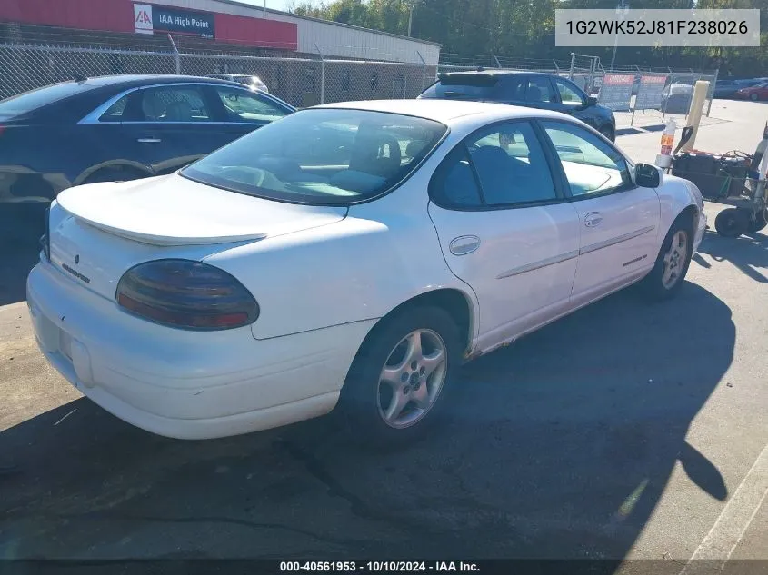 2001 Pontiac Grand Prix Se VIN: 1G2WK52J81F238026 Lot: 40561953