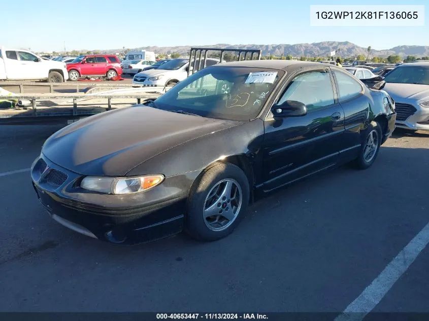 2001 Pontiac Grand Prix Gt VIN: 1G2WP12K81F136065 Lot: 40653447