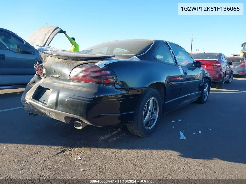 2001 Pontiac Grand Prix Gt VIN: 1G2WP12K81F136065 Lot: 40653447