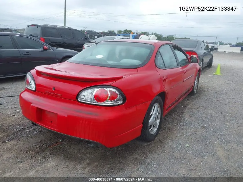 2002 Pontiac Grand Prix Gt VIN: 1G2WP52K22F133347 Lot: 40038371