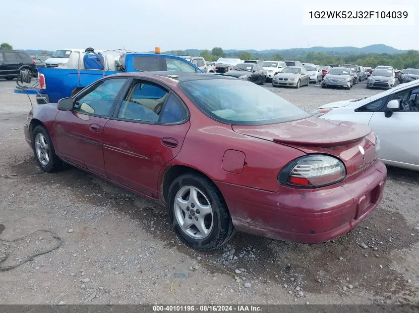 2002 Pontiac Grand Prix Se VIN: 1G2WK52J32F104039 Lot: 40101195