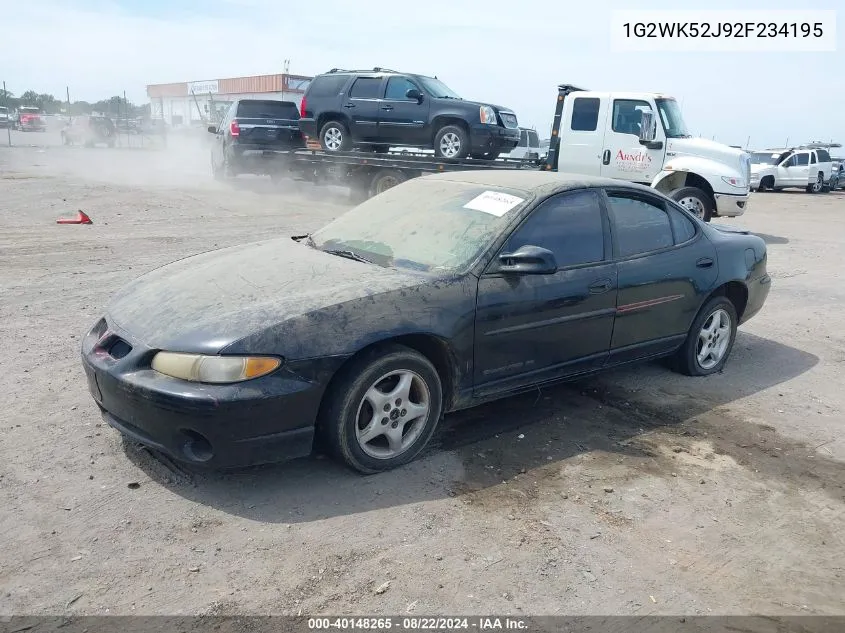 2002 Pontiac Grand Prix Se VIN: 1G2WK52J92F234195 Lot: 40148265