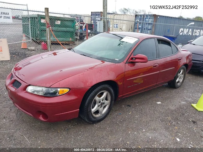 2002 Pontiac Grand Prix Se VIN: 1G2WK52J42F252992 Lot: 40428972