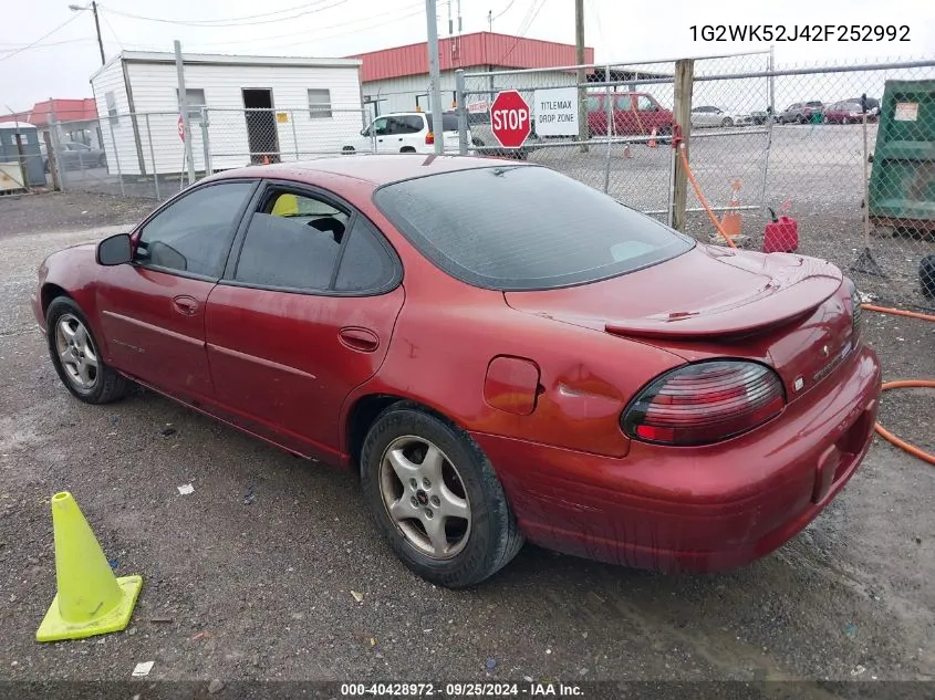 2002 Pontiac Grand Prix Se VIN: 1G2WK52J42F252992 Lot: 40428972