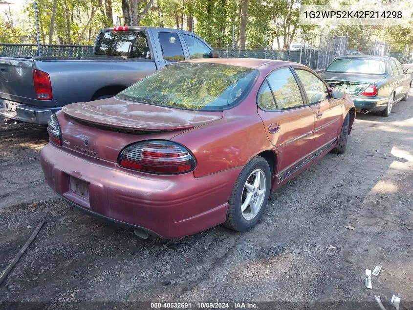 2002 Pontiac Grand Prix Gt VIN: 1G2WP52K42F214298 Lot: 40532691