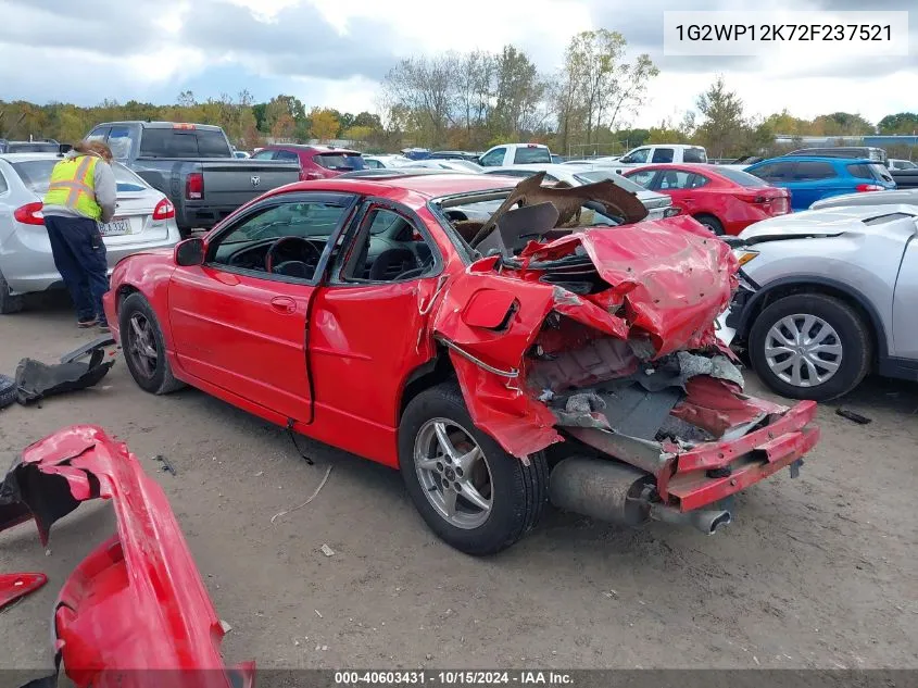 2002 Pontiac Grand Prix Gt VIN: 1G2WP12K72F237521 Lot: 40603431