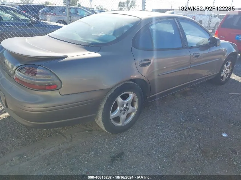 2002 Pontiac Grand Prix Se VIN: 1G2WK52J92F122285 Lot: 40615287