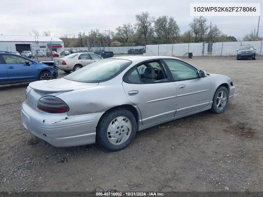 2002 Pontiac Grand Prix Gt VIN: 1G2WP52K62F278066 Lot: 40716002