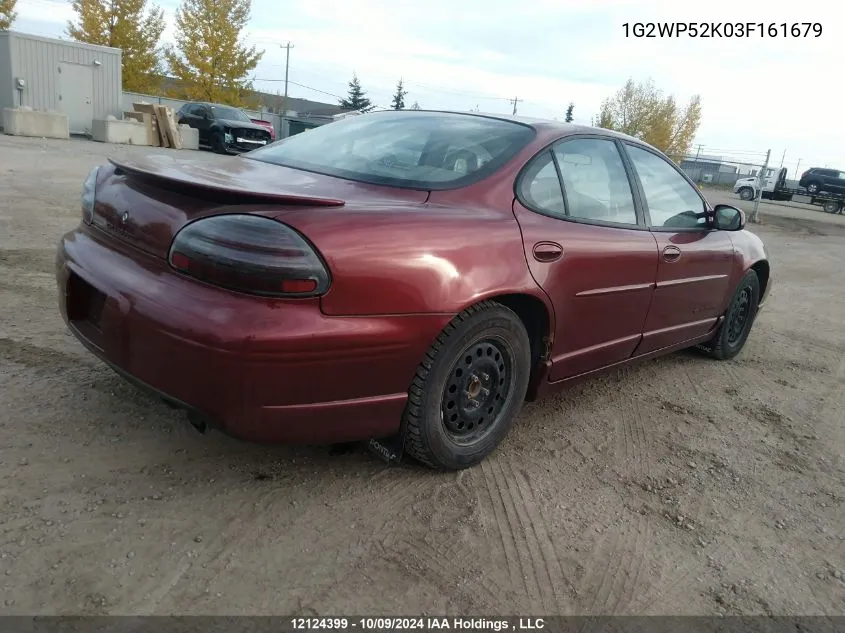 2003 Pontiac Grand Prix VIN: 1G2WP52K03F161679 Lot: 12124399