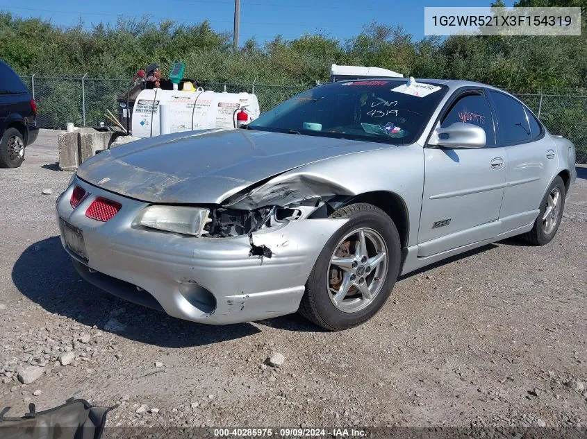 2003 Pontiac Grand Prix Gtp VIN: 1G2WR521X3F154319 Lot: 40285975