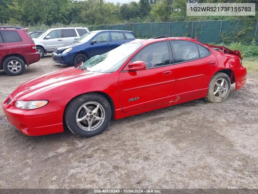 2003 Pontiac Grand Prix Gtp VIN: 1G2WR52173F155783 Lot: 40518349