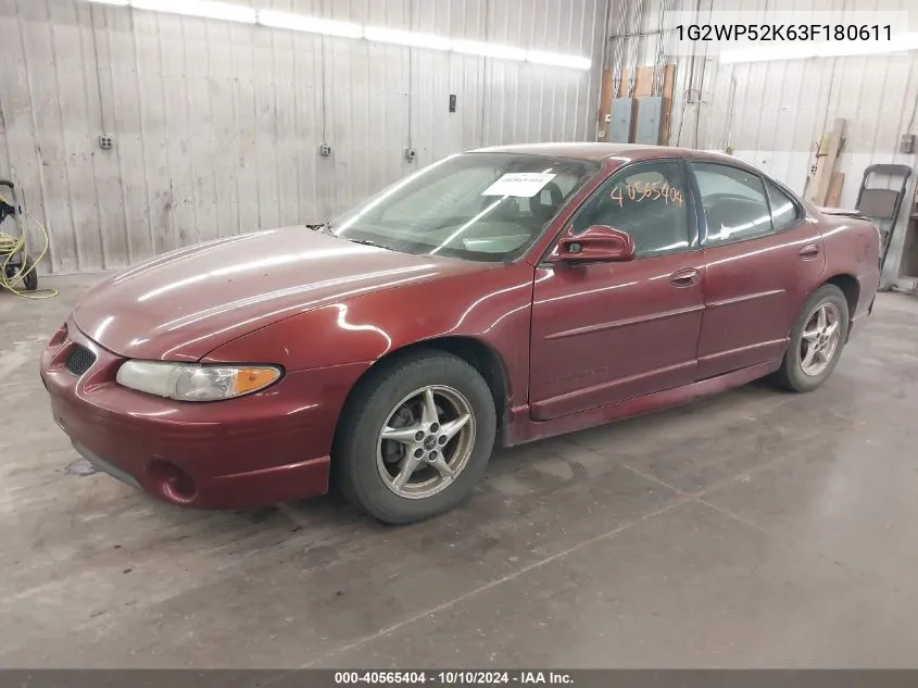 2003 Pontiac Grand Prix Gt VIN: 1G2WP52K63F180611 Lot: 40565404