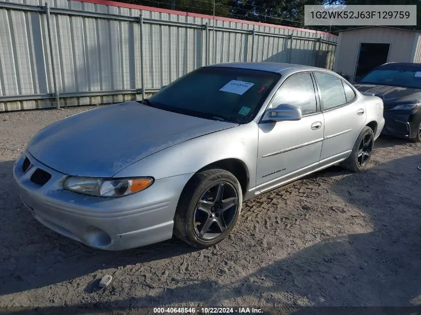 2003 Pontiac Grand Prix Se VIN: 1G2WK52J63F129759 Lot: 40648546