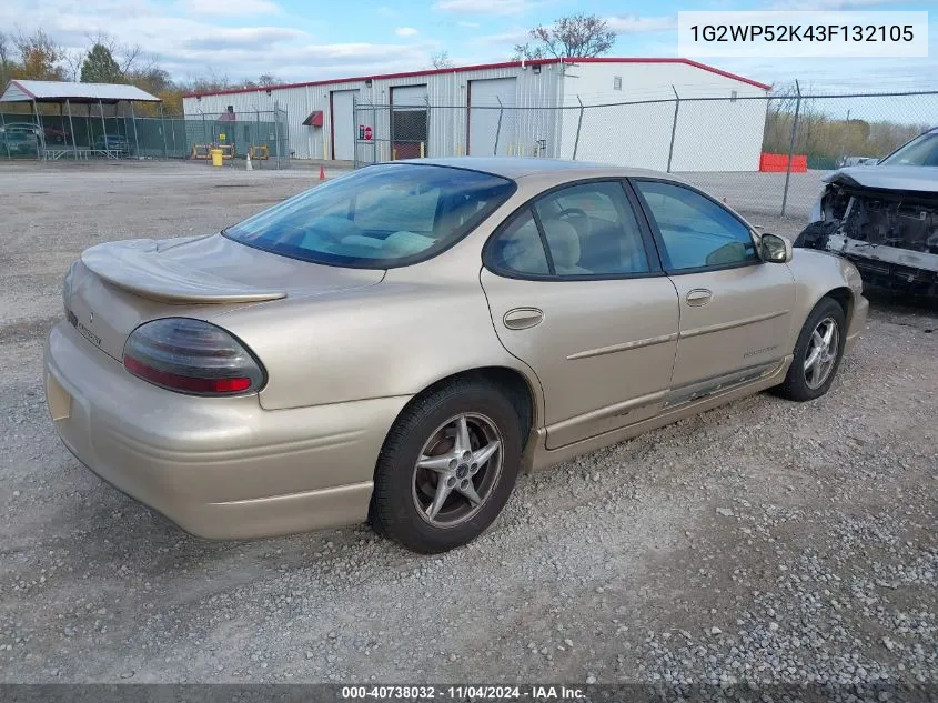 2003 Pontiac Grand Prix Gt VIN: 1G2WP52K43F132105 Lot: 40738032