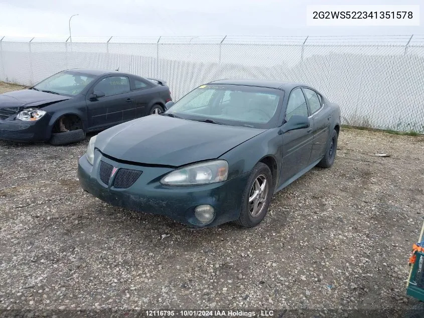 2004 Pontiac Grand Prix Gt2 VIN: 2G2WS522341351578 Lot: 12116795