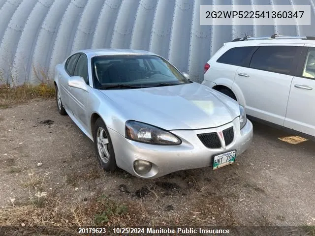 2004 Pontiac Grand Prix Gt VIN: 2G2WP522541360347 Lot: 20179623