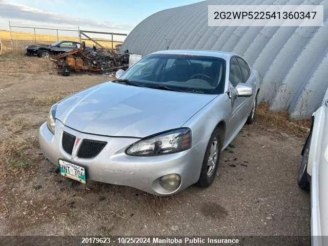 2004 Pontiac Grand Prix Gt VIN: 2G2WP522541360347 Lot: 20179623