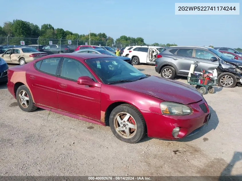 2004 Pontiac Grand Prix Gt1 VIN: 2G2WP522741174244 Lot: 40092676