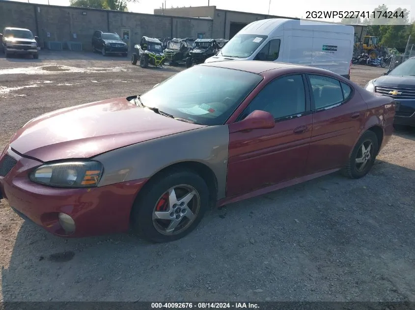 2004 Pontiac Grand Prix Gt1 VIN: 2G2WP522741174244 Lot: 40092676