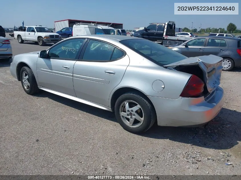 2004 Pontiac Grand Prix Gt1 VIN: 2G2WP522341224640 Lot: 40127773