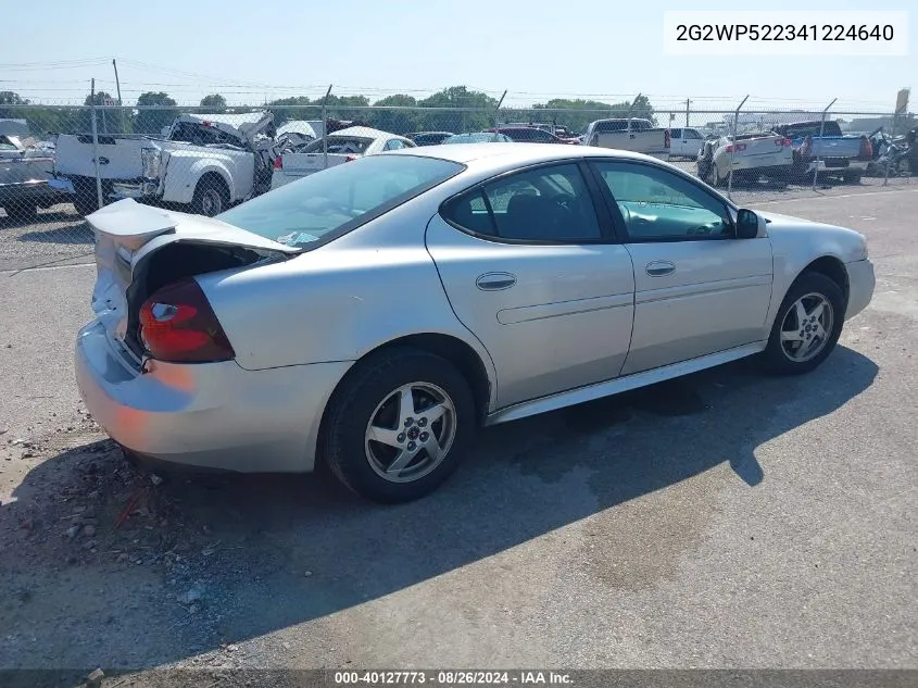 2004 Pontiac Grand Prix Gt1 VIN: 2G2WP522341224640 Lot: 40127773