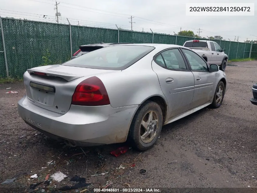 2004 Pontiac Grand Prix Gt2 VIN: 2G2WS522841250472 Lot: 40148601