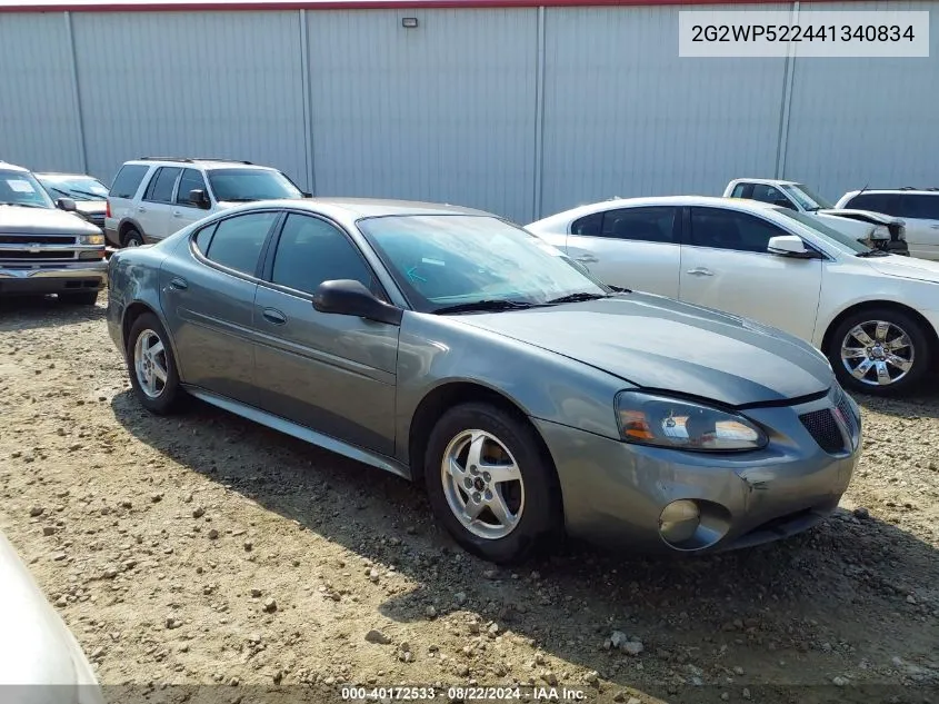 2004 Pontiac Grand Prix Gt1 VIN: 2G2WP522441340834 Lot: 40172533