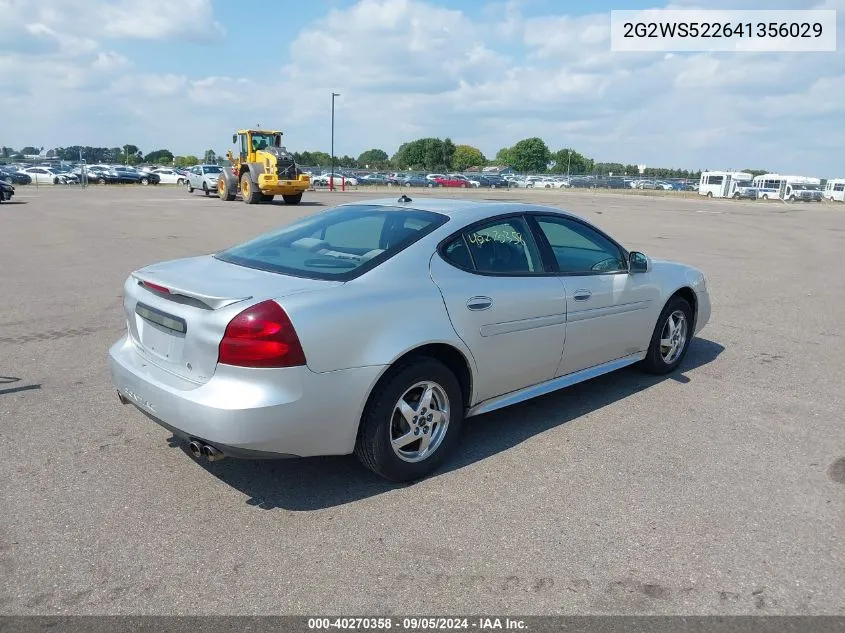 2004 Pontiac Grand Prix Gt2 VIN: 2G2WS522641356029 Lot: 40270358