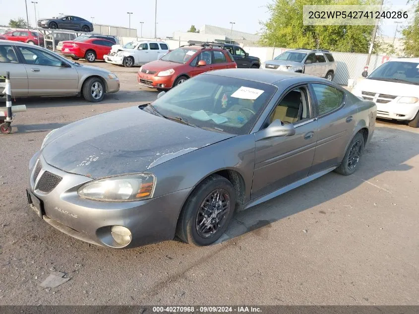 2004 Pontiac Grand Prix Gt1 VIN: 2G2WP542741240286 Lot: 40270968