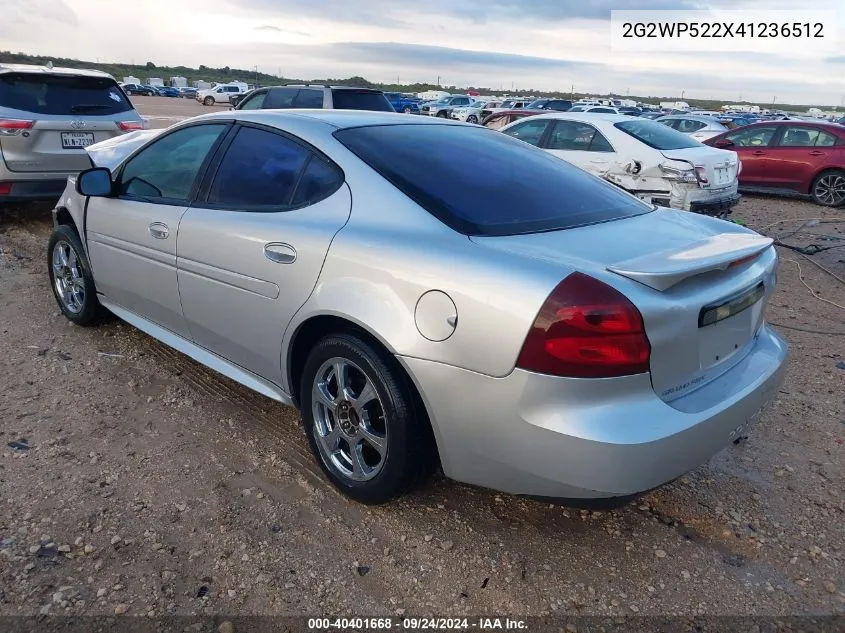 2004 Pontiac Grand Prix Gt1 VIN: 2G2WP522X41236512 Lot: 40401668