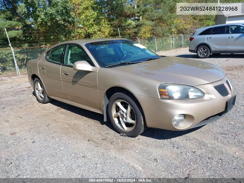 2004 Pontiac Grand Prix Gtp VIN: 2G2WR524841228968 Lot: 40474992