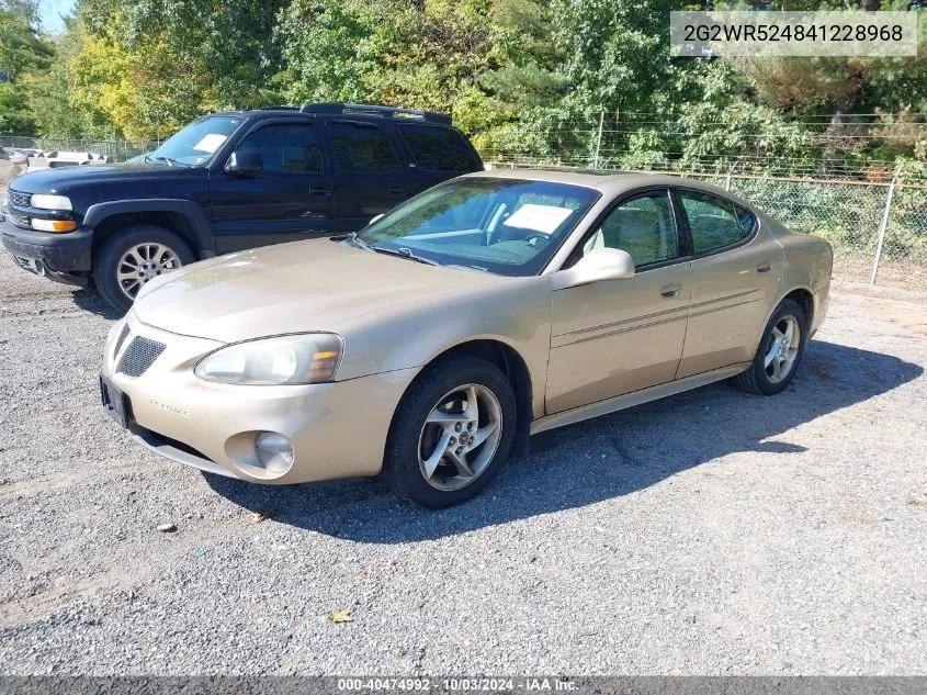 2004 Pontiac Grand Prix Gtp VIN: 2G2WR524841228968 Lot: 40474992