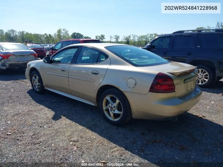 2004 Pontiac Grand Prix Gtp VIN: 2G2WR524841228968 Lot: 40474992