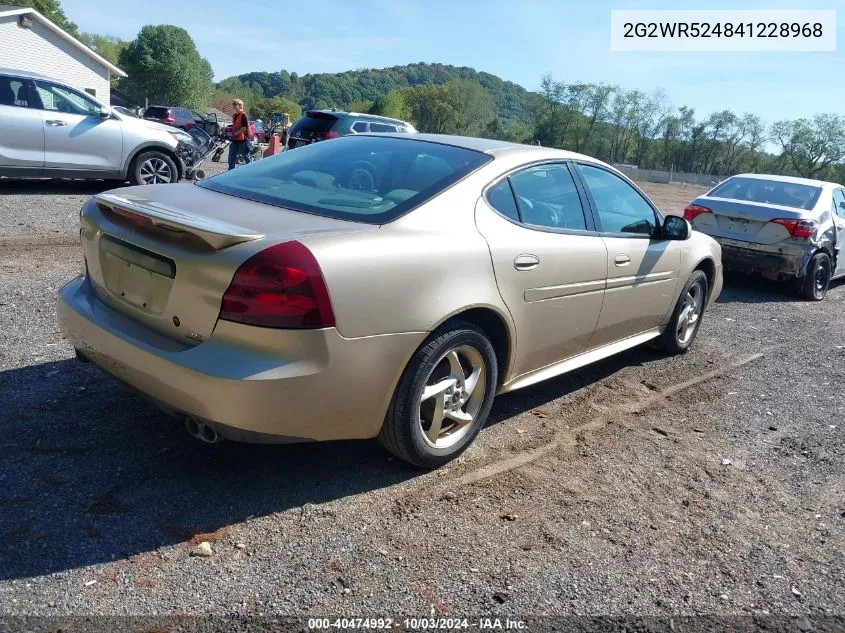 2004 Pontiac Grand Prix Gtp VIN: 2G2WR524841228968 Lot: 40474992