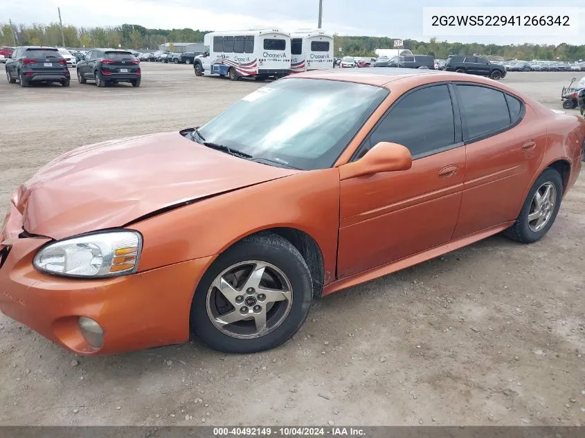 2004 Pontiac Grand Prix Gt2 VIN: 2G2WS522941266342 Lot: 40492149