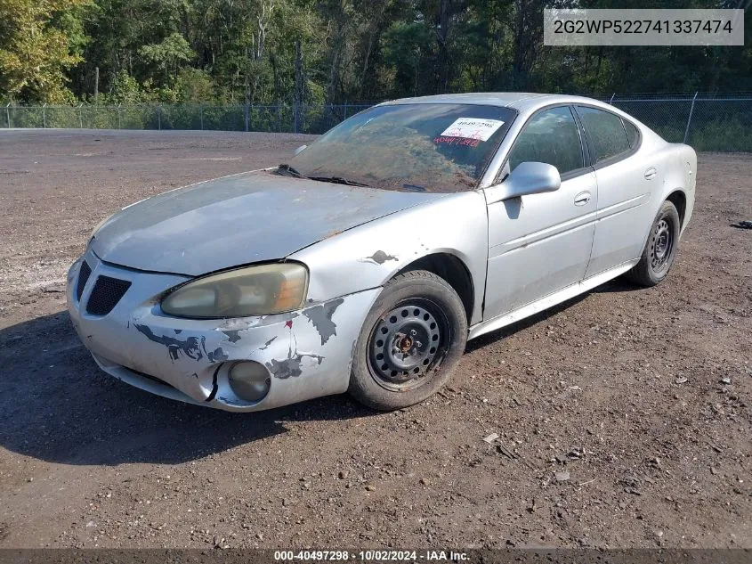 2004 Pontiac Grand Prix Gt1 VIN: 2G2WP522741337474 Lot: 40497298