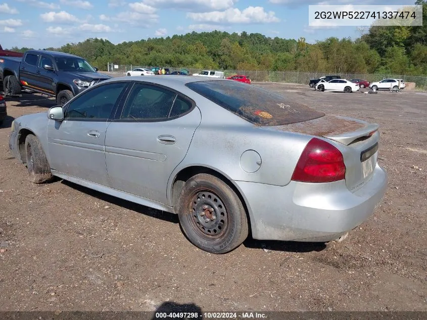 2004 Pontiac Grand Prix Gt1 VIN: 2G2WP522741337474 Lot: 40497298