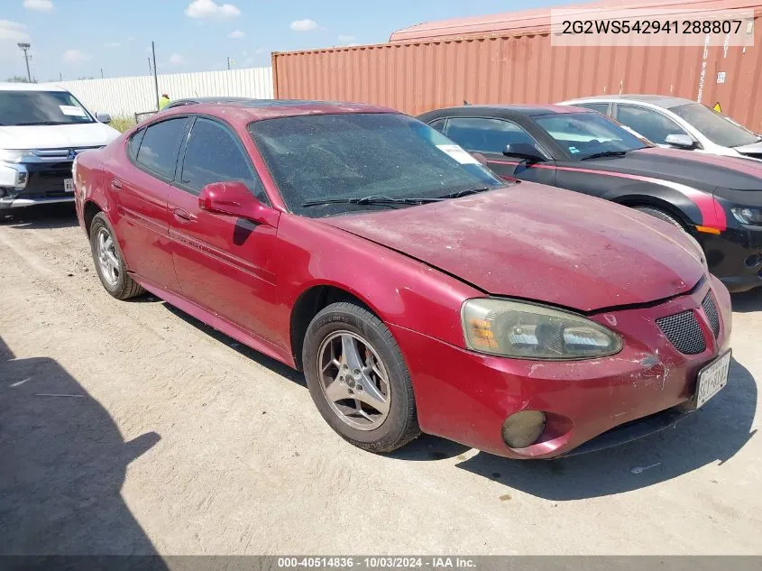 2004 Pontiac Grand Prix Gt2 VIN: 2G2WS542941288807 Lot: 40514836