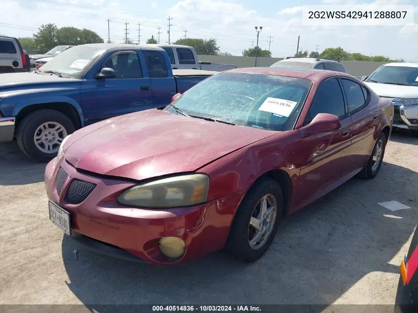 2004 Pontiac Grand Prix Gt2 VIN: 2G2WS542941288807 Lot: 40514836