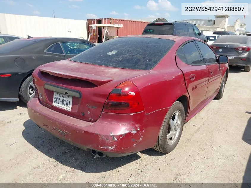 2004 Pontiac Grand Prix Gt2 VIN: 2G2WS542941288807 Lot: 40514836