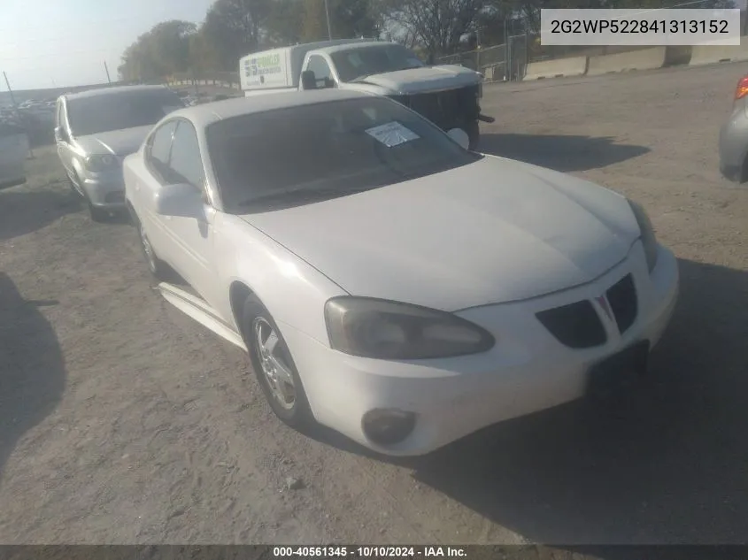 2004 Pontiac Grand Prix Gt1 VIN: 2G2WP522841313152 Lot: 40561345