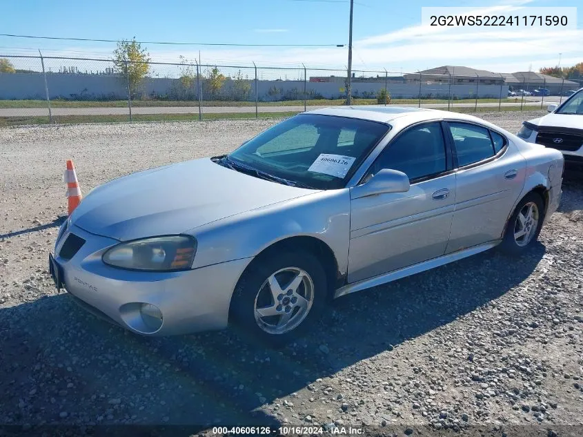 2004 Pontiac Grand Prix Gt2 VIN: 2G2WS522241171590 Lot: 40606126