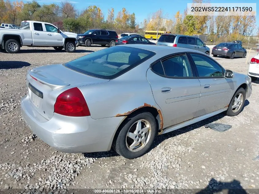 2004 Pontiac Grand Prix Gt2 VIN: 2G2WS522241171590 Lot: 40606126