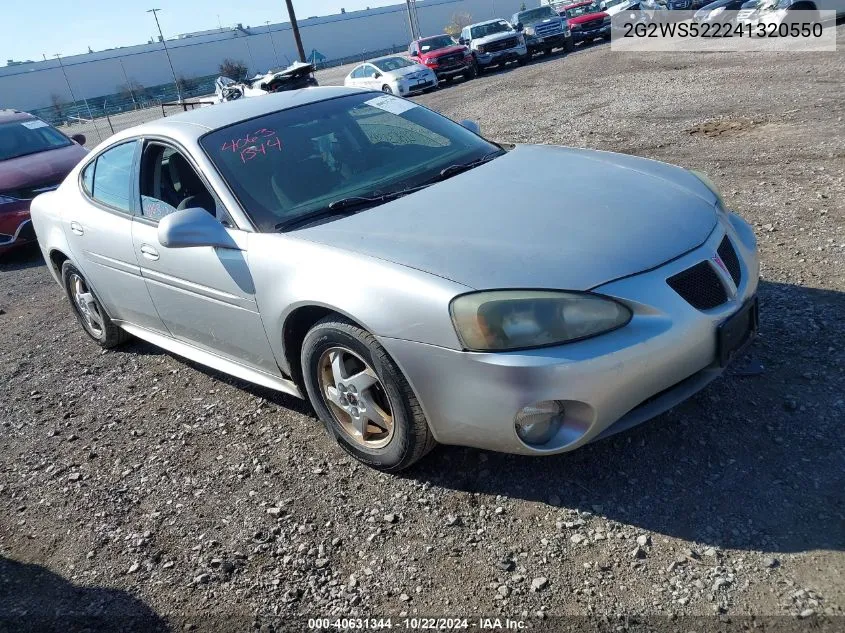 2004 Pontiac Grand Prix Gt2 VIN: 2G2WS522241320550 Lot: 40631344