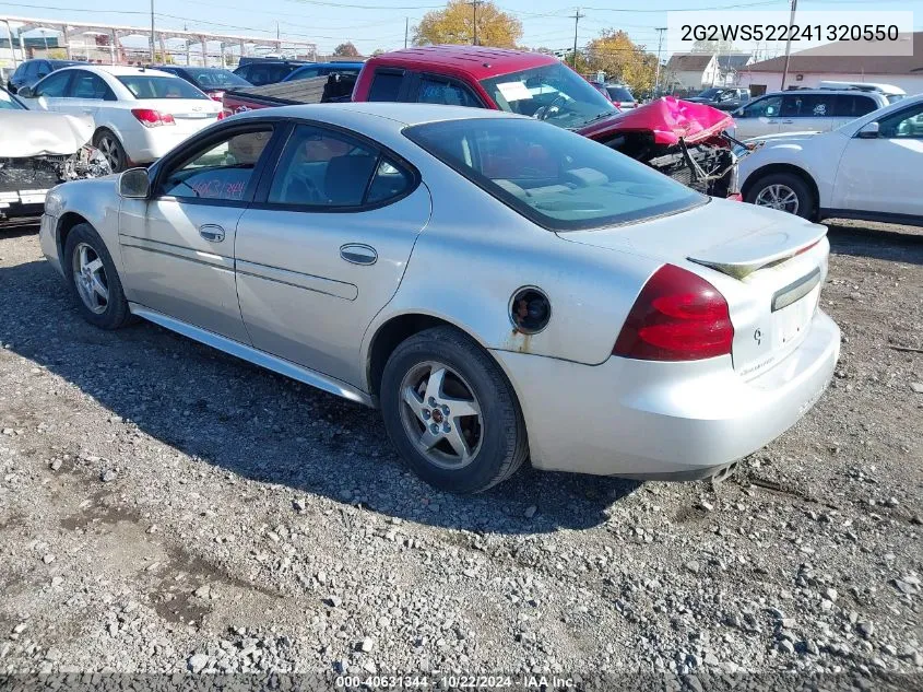 2004 Pontiac Grand Prix Gt2 VIN: 2G2WS522241320550 Lot: 40631344