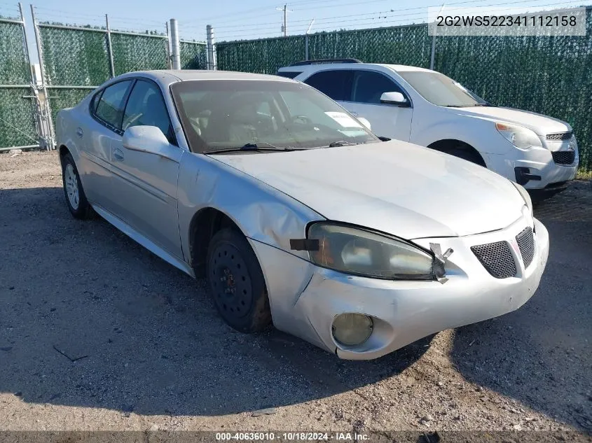 2004 Pontiac Grand Prix Gt2 VIN: 2G2WS522341112158 Lot: 40636010