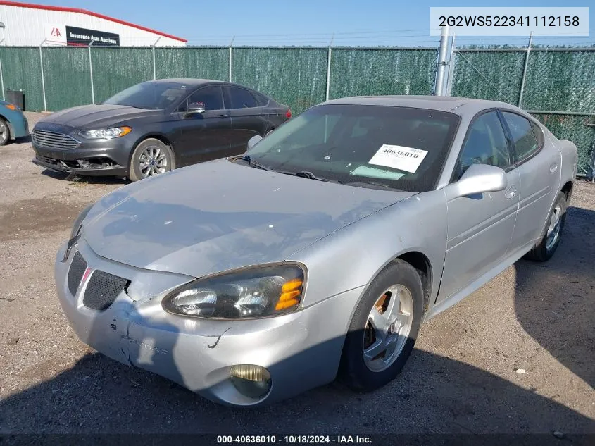 2004 Pontiac Grand Prix Gt2 VIN: 2G2WS522341112158 Lot: 40636010