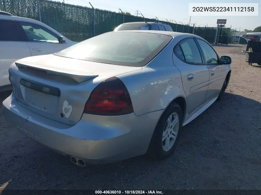 2004 Pontiac Grand Prix Gt2 VIN: 2G2WS522341112158 Lot: 40636010