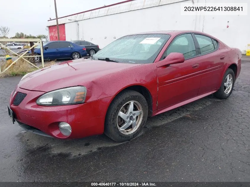 2004 Pontiac Grand Prix Gt1 VIN: 2G2WP522641308841 Lot: 40640177