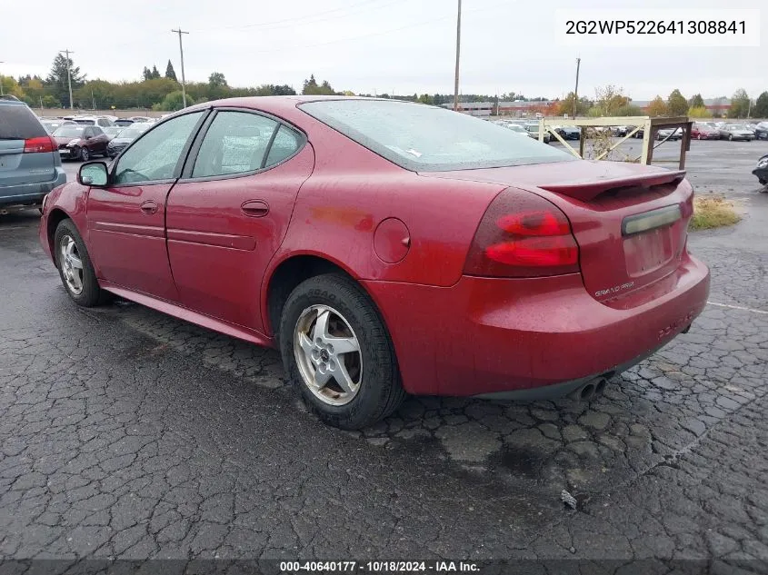 2004 Pontiac Grand Prix Gt1 VIN: 2G2WP522641308841 Lot: 40640177